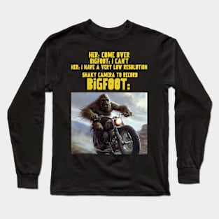 Bigfoot motorbike meme Long Sleeve T-Shirt